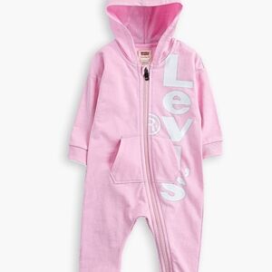 Levi's Baby Pink 18M One Piece Sweatsuit Soft Cotton Blend Onesie Sweet Feminine